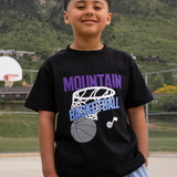 Mountain Basketball Hoop Youth T-Shirt - Black - Counterpoint