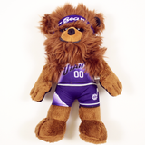 10in Jazz Bear Mascot Plush City Edition - Purple - Uncanny Brands