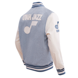 Utah Jazz Varsity Blues Denim Varsity Jacket - Blue - Pro Standard